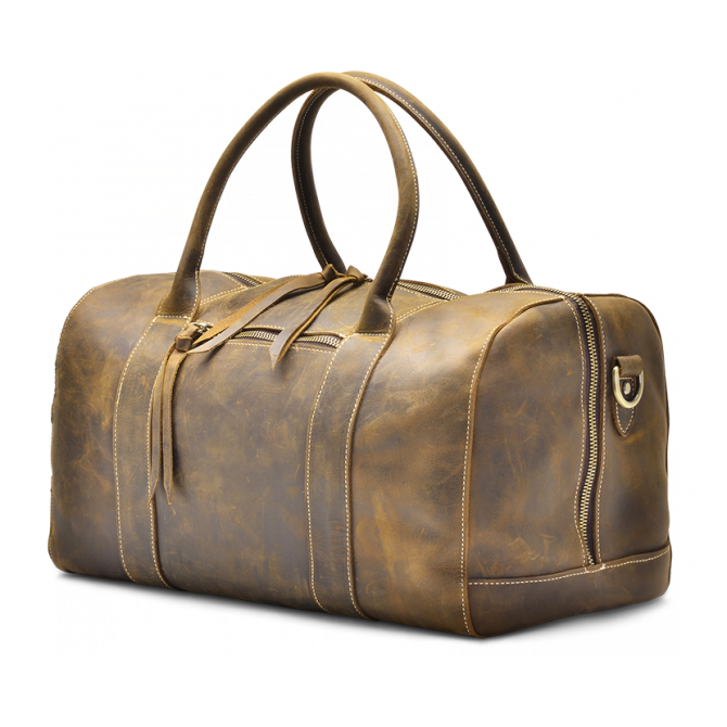 SAC DE VOYAGE COMPACT CUIR VINTAGE CRISTEN. - 3