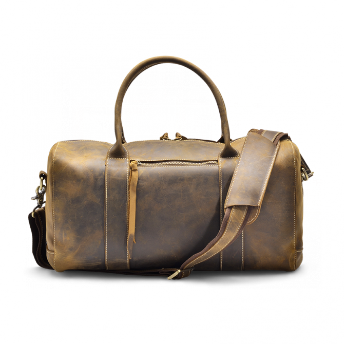 SAC DE VOYAGE COMPACT CUIR VINTAGE CRISTEN. - 4