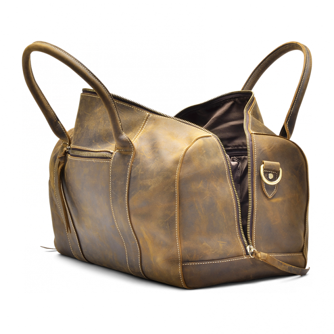 SAC DE VOYAGE COMPACT CUIR VINTAGE CRISTEN. - 5